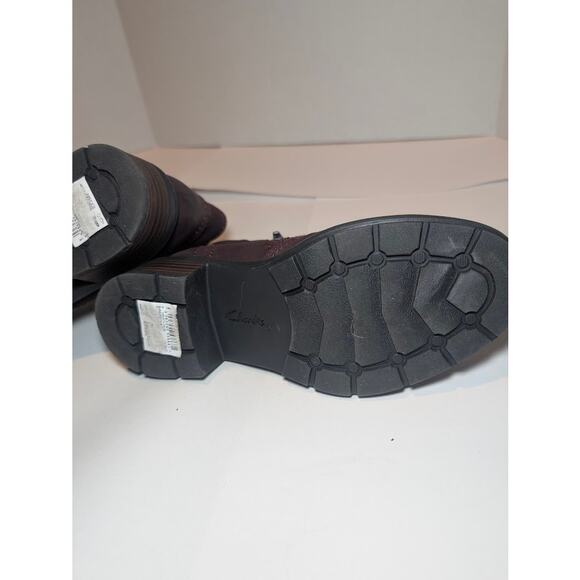 Clarks Collection Ankle Boot Bootie 6 Burgundy Leather Hearth Fay - Picture 7 of 7